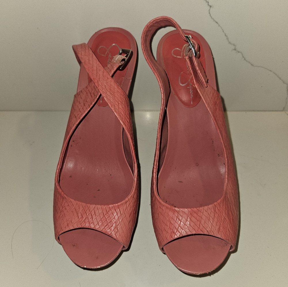 JESSICA SIMPSON Coral Pink wedge